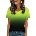 thumbnail image 5 of WQNVRNR Mens Summer Shirts- Crewneck Fashion Casual Printed Short Sleeve Tee Green Size S, 5 of 9