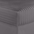 thumbnail image 3 of Striped 1200 TC Egyptian Cotton Deep Pocket Bed Sheet Set Grey Hypoallergenic,Fully Elasticized Fitted Sheet,Cooling Full Modern & Contemporary, 3 of 4