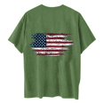 thumbnail image 5 of Camiseta de Cuello Redondo Impresa Delantera Y Trasera Del Día de la Independencia de las Mujeres, Tops Cortos Casuales para las Mujeres, 5 of 5