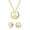 Gold-Set, variant on Womens Tiny Peace Sign Pendant Stud Earrings Jewelry Set .925 Sterling Silver