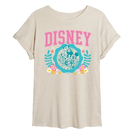 Disney - Spring Disney Mickey and Friends - Women s Oversized Graphic T-Shirt