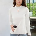 thumbnail image 4 of Wowcloth Womens Solid Color Long Sleeve Reversible Thermal Top, Soft Fleece Lining, Warm and Comfortable for Everyday Wear and Layering, 4 of 5