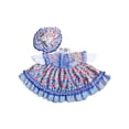 thumbnail image 2 of AZXY Spring Floral Porch Goose Outfit - Blue Gingham Dress with Matching Bonnet for 23" Lawn Goose Statue, Perfect for Easter & Outdoor Yard Decor, 2 of 6