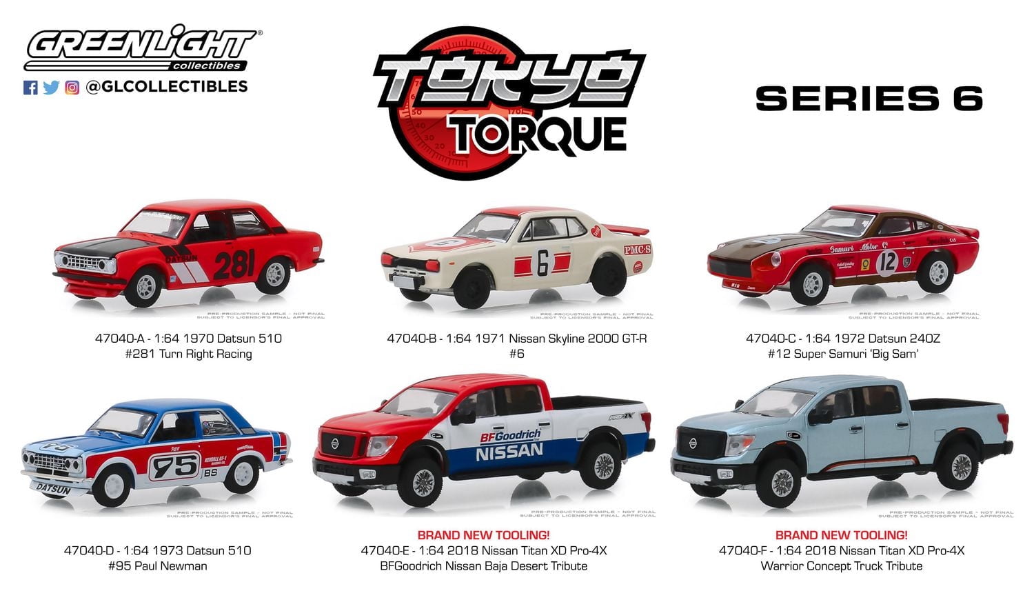 GreenLight 1:64 Tokyo Torque Jouet Véhicules Série 6