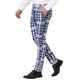 thumbnail image 5 of INSPIRE CHIC Pantalones de vestir de cuadros ajustados de color bloque para hombre 34 azul marino, 5 of 7