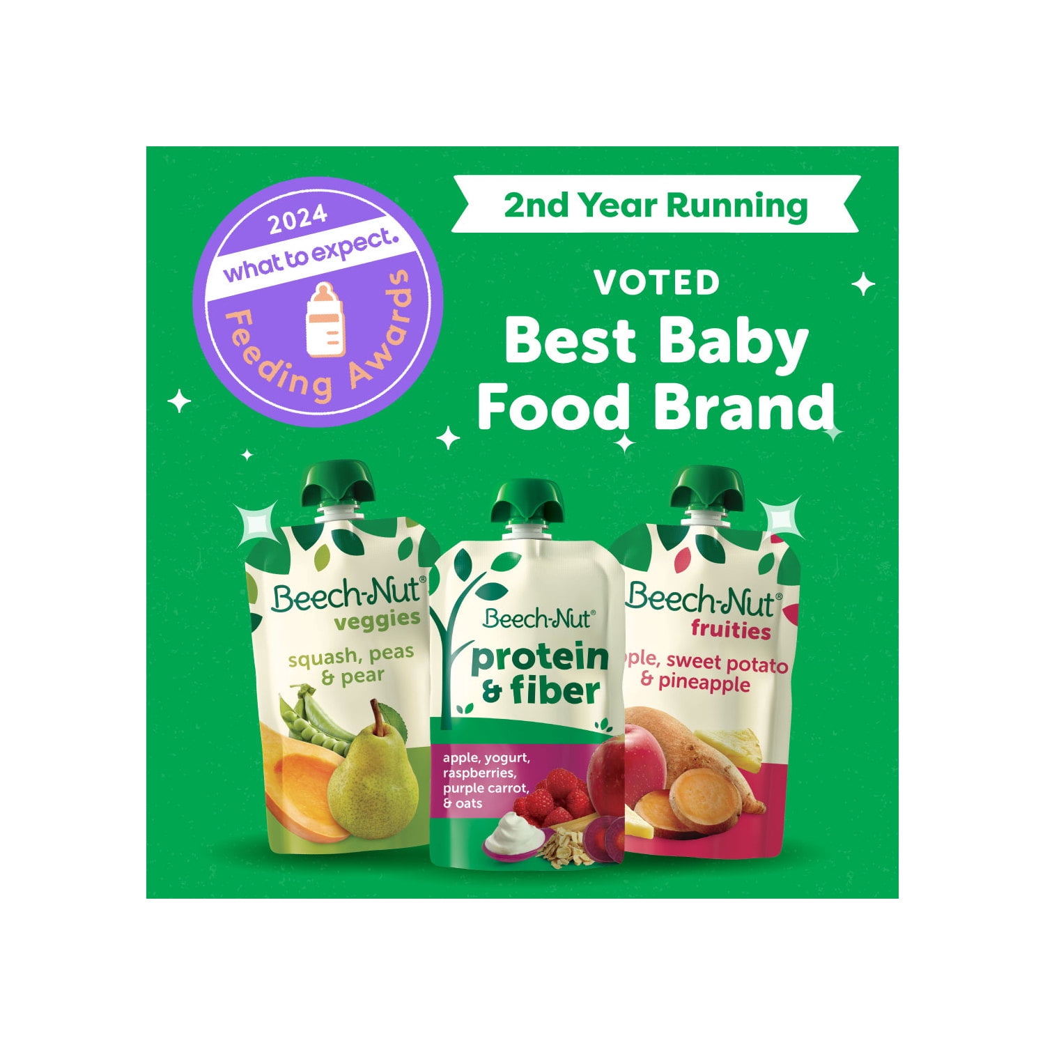 Beech-Nut Protein & Fiber Stage 4 Toddler Food, Pumpkin Apple Yogurt Oats, 3.5 oz