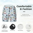 thumbnail image 3 of Yiaed Swimming Shark Print Mens Swim Trunks Bathing Suit Compression Liner Beach Swim Shorts Swimwear Quick Dry Zipper Pocket No-Chafing Board Short-XX-Large, 3 of 6