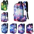 thumbnail image 2 of School Bag Fashion Starry Sky Pattern Travel Backpack with USB Charging Port, 2 of 2