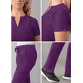 thumbnail image 4 of Adar Addition Go-Higher Scrub Set For Women - Notched V-Neck Scrub Top & Skinny Cargo Scrub Pants, 4 of 7