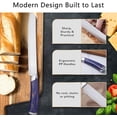 thumbnail image 3 of Kitchen Knife Set, 7 PCS Cooking Knife Set with Block, Sharp Stainless Steel Knives Set with Ergonomic Handle, Professional Chef Knife Set for Home Family Restaurant (Purple), 3 of 8