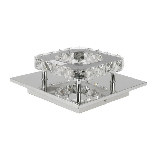 Mini lámpara de araña cuadrada ANGGREK de cristal sintético lámpara de techo LED 3 colores de luz a prueba de óxido
