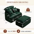 thumbnail image 2 of Timbernest Accent Chair with Ottoman, 47" Oversized Chaise Lounge Chair, Modern Corduroy Upholstered Armchair for Living Room, Dorm, Small Space, Green, 2 of 9