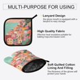 thumbnail image 3 of Yayeee Oven Mitts and Pot Holder Set of 2 Heat Resistant Kitchen Gloves Baking Hot Pad, Cityscape Painting, 3 of 5
