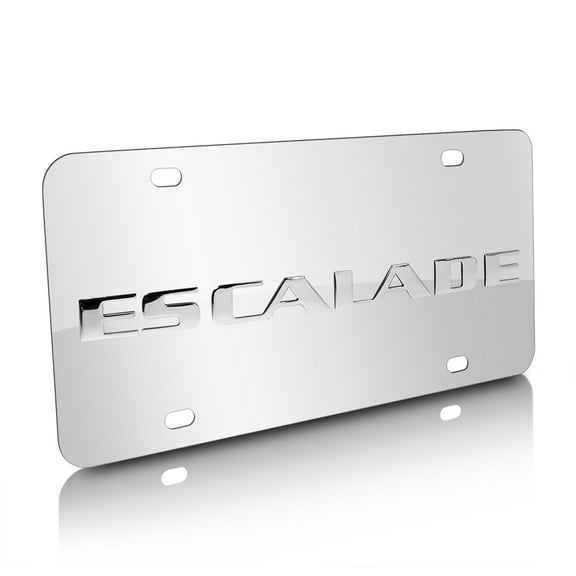 Cadillac Escalade 3D Nameplate Mirror Chrome Stainless Steel License Plate
