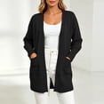 thumbnail image 4 of BUIGTTKLOP Cardigan Sweaters for Women Long Sleeve Hooded Knit Open Front Jacket Casual Fall Coat with Pockets, 4 of 8