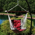 thumbnail image 2 of Sunnydaze Victorian Polyester Hammock Hanging Chair with Cushion - Red, 2 of 6