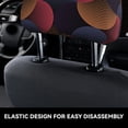 thumbnail image 4 of Kdxio Circular Stripes Pattern Print 2 Piece Car Head Rest Covers Set Auto Front/Rear Seats Headrest Cover Universal Fit Most Cars,Sedan, SUV, 4 of 9