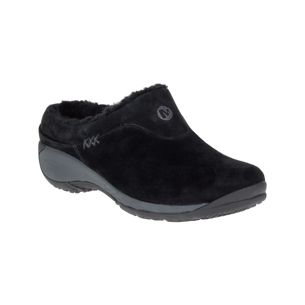 Merrell - Merrell Womens Encore Q2 Ice Suede Faux Fur Lined Clogs Black ...