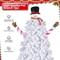 thumbnail image 5 of 6.5FT Lighted Artificial Christmas Tree with Snowman Tree Topper, White Pencil Pine Tree with 700 Branches, 140 LED Cool Color lights, 8 Modes for Xmas Holiday Winter Home Party Decorations, 5 of 8