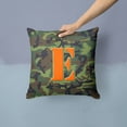 thumbnail image 2 of Letter E Monogram - Camo Green Fabric Decorative Pillow, 2 of 4