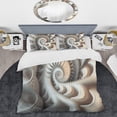 thumbnail image 2 of Designart "Spiraling White Fractals II" Modern Geometric Bedding Covert Set - Abstract Geometric White Abstract Bed Set With 2 Shams, 2 of 6