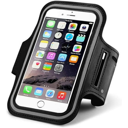 Codream Running Armband Phone Holder - Universal Sweat Resistant Sports Band for iPhone 11Pro Max, Xs Max, XR, 8Plus - Samsung Galaxy S7/S6/S5 & Any Screen Up to 5.2 inch - Key Holders (Black)