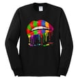 thumbnail image 2 of Wild Bobby, Colorful Painted Lip, Streetwear, Men Long Sleeve Shirt, Black, Small, 2 of 5