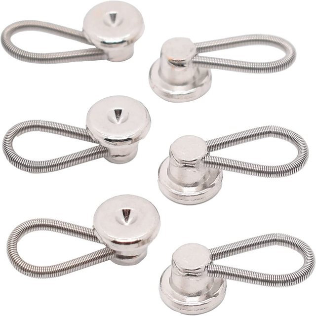 CUITING 6 Pcs Rallonges de Col en Métal Rallonge de Cou Extensible pour Chemises Habillées Homme Taille 1/2 Blanc