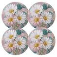 thumbnail image 2 of Round Placemats Plate Mats 15 Inch Non-Slip Heat Resistant Washable PVC Set Table Decoration for Kitchen Dining Three Large White Daisies, 2 of 5