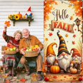 thumbnail image 2 of Large Fall Door Cover Decorations Fall Door Banner for Front Door Realistic Sunflower Maple Leaves Pumpkin Door Hanging Sign Autumn Harvest Backdrop Background for Thanksgiving Holiday Party Supplies, 2 of 6
