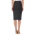 thumbnail image 3 of Women's Casual Elastic Band High Waist Stretch Office Work Solid Midi Skirt, 3 of 6