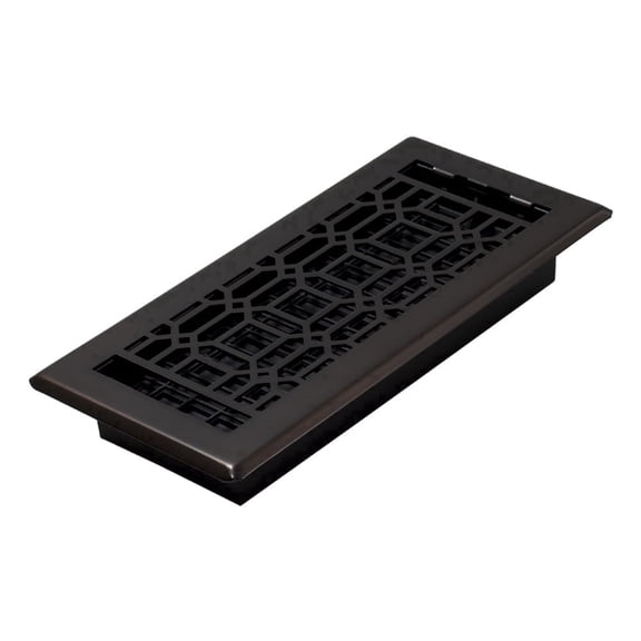 Decor Grates 4x10 New Gothic Steel HVAC Floor Register Vent Cover, Adjustable Airflow Control, Rubbed Bronze, 1 Pack