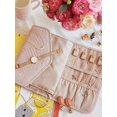 thumbnail image 2 of Roll Foldable Jewelry Case Travel Jewelry Organizer Portable for Journey Earrings Rings Diamond Necklaces Brooches Storage Bag Jewelry storage pouch, 2 of 4