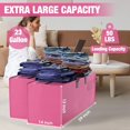 thumbnail image 5 of 4 Pack Large Moving Bags Heavy Duty Clothes Totes for Storage, Moving Bins with Zippers Top and Sturdy Handles, College Students Dorm Storage Collapsible Bags for Space Saving and Packing(Pink,87L), 5 of 9