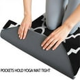 thumbnail image 3 of Black and White Geometric Lattice Pattern Hot Yoga Mat Towel Non Slip for Hot Yoga - Quick-Drying Yoga Mat Cover with 4 Corner Pockets with Travel Bag - Hot Yoga Towel Non Slip 74"x26", 3 of 6