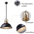 thumbnail image 2 of Hesmind Ceiling Pendant Light with Diffuser 12 Inches Vintage Industrial Pendant Light Fixture for Kitchen Island Black Farmhouse Pendant Light for Pool Tables Hanging Fixture, 2 of 7
