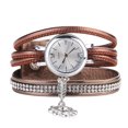 thumbnail image 1 of Reloj de pulsera de diamantes de imitación exquisito de cuarzo con correa de cuero de PU para mujer a la moda (marrón), 1 of 3