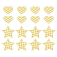 thumbnail image 1 of Uxcell 18 Pcs Parches Bordados de Corazón Estrella a Planchar Aplicaciones Parches para Chaqueta Colección de Denim Ropa Vestidos Sombreros Jeans Accesorio DIY, Amarillo/Blanco, 1 of 6