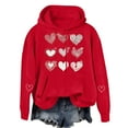 thumbnail image 6 of Avrnliq Valentines Day Sweatshirt for Her, Womens Red Cute Heart Print Hoodie Romantic Gifts for Girlfriend,Size 2XL, 6 of 9