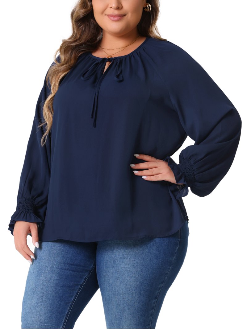 Agnes Orinda Plus Size Blouses for Women Casual V Neck Tops
