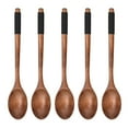 thumbnail image 1 of cucharas de madera respetuosas con el medio ambiente, cucharas de sopa de madera, cucharas de arroz de madera japonesas/coreanas de 23,5 cm x 4 cm (5 piezas), 1 of 6