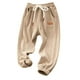 thumbnail image 1 of Odeerbi 4-13 Años Boys Corduroy Sweatpants Entrenamiento Deportes Jogger Pantalones Cintura Elástica Correa Suelta de Tobillo Joggers Con Bolsillos, 1 of 8