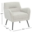 thumbnail image 3 of SAFAVIEH Tilbrook Tufted Arm Chairs, Light Grey/Black (26.8 in. W x 29.3 in. D x 29.5 in. H), 3 of 12