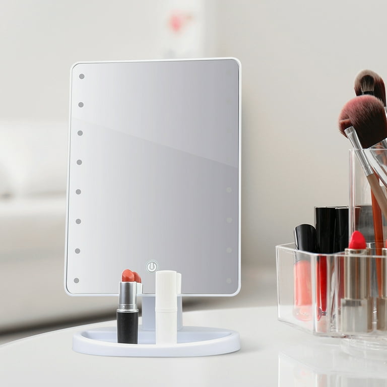 Square light 2024 up makeup mirror