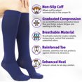 thumbnail image 4 of MDR Compression Socks Medical Knee High for Men & Women 20-30 mmHg 1 Pair Made in USA (13-15, Navy), 4 of 7