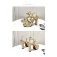 thumbnail image 5 of Stylish Platform Buckle High Heels (Gold, 6.5), 5 of 7