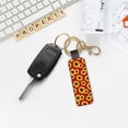 thumbnail image 5 of Wukai Sunflowers On Red Print Leather Car Keychain, Universal Key Fob Keychain, Leather Key Chain Holder for Men and Women,360 Degree Rotatable, 5 of 5
