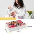 thumbnail image 5 of Rose Leopard Portable PU Leather Jewelry Box Organizer with Removable Compartment, Necklace Holder, Bracelet Holder, 5 of 6