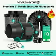 2024 Mars Hydro Smart iFresh 6" Air Filtration Kit,Inline Fan with Speed Controller,Carbon Filter,Ducting for Grow Tent | LED Grow Light