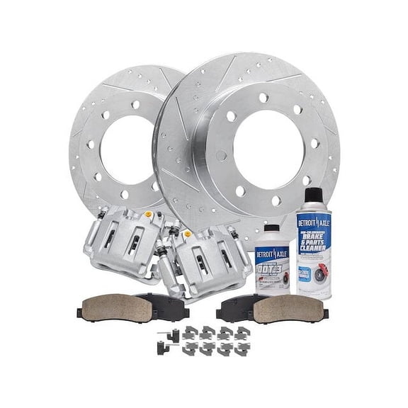 Front Brake Pad Rotor and Caliper Set - Compatible with 2005 - 2012 Ford F-250 Super Duty 2006 2007 2008 2009 2010 2011